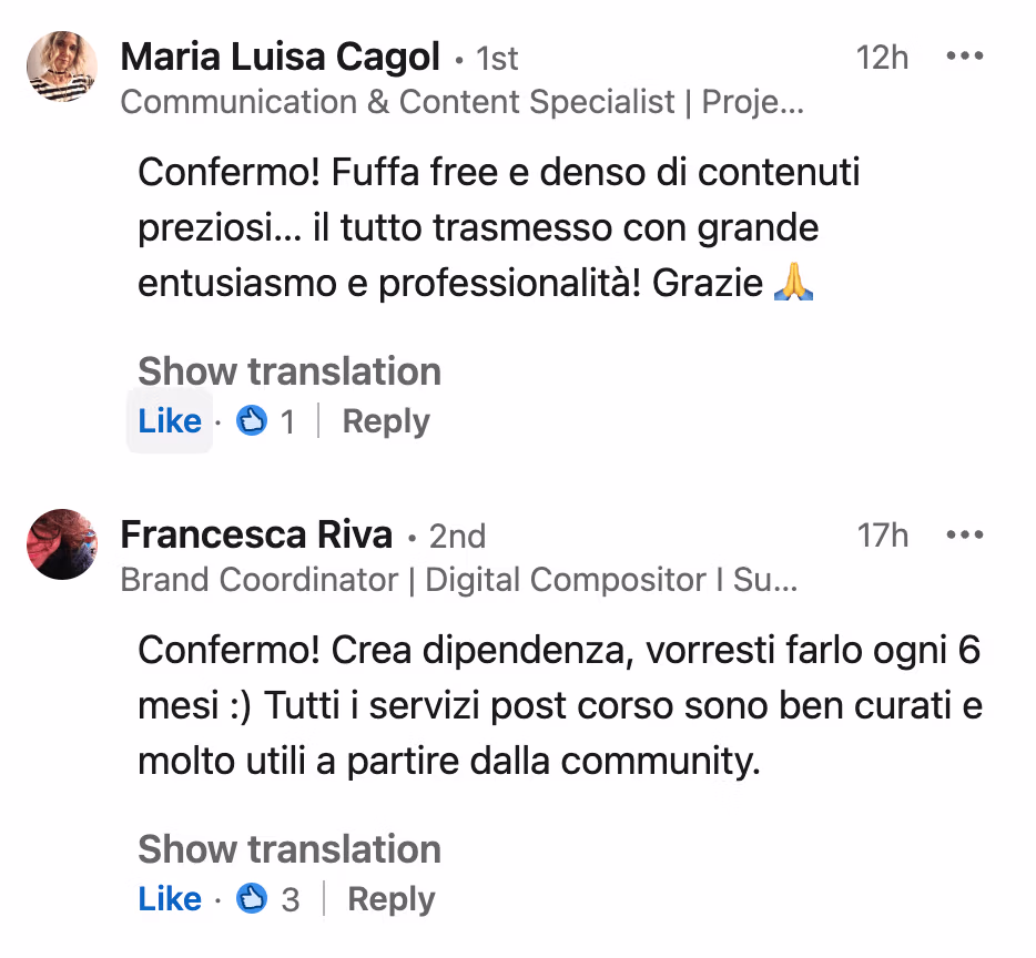 Feedback 54 di uno studente del corso Prompt, Chi Parla?