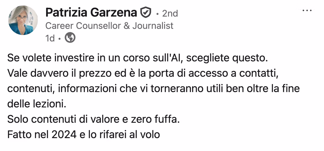 Feedback 21 di uno studente del corso Prompt, Chi Parla?