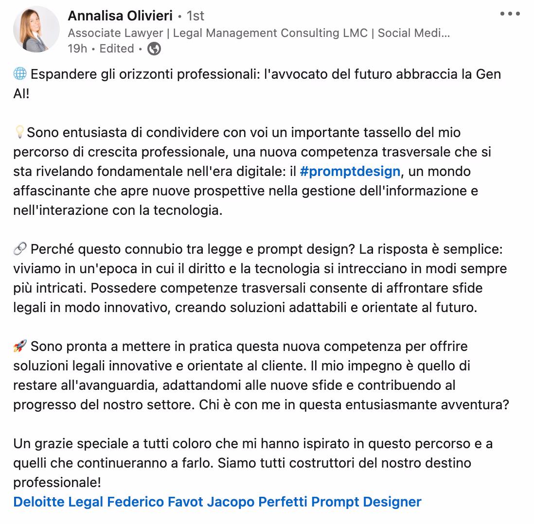 Feedback 151 di uno studente del corso Prompt, Chi Parla?