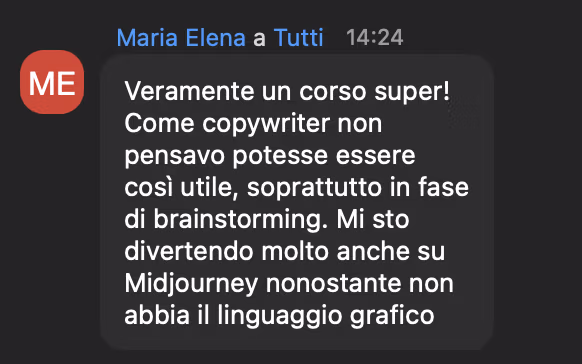 Feedback 31 di uno studente del corso Prompt, Chi Parla?
