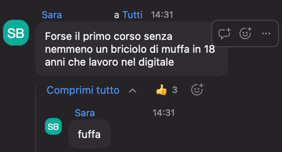 Feedback 1 di uno studente del corso Prompt, Chi Parla?