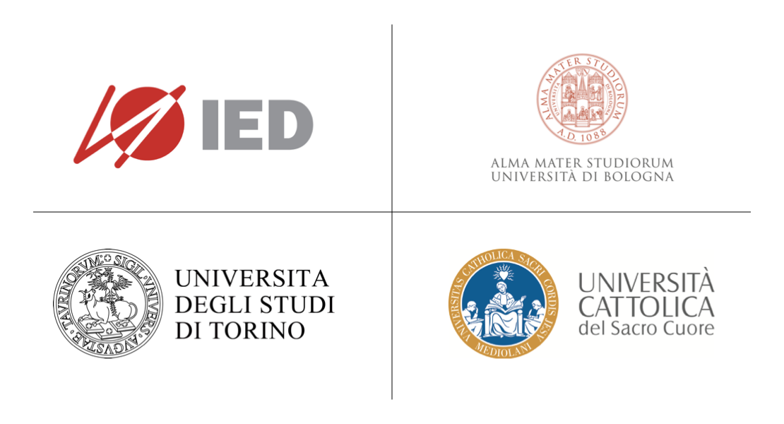 IED, Università di Bologna, Università di Torino, Università Cattolica
